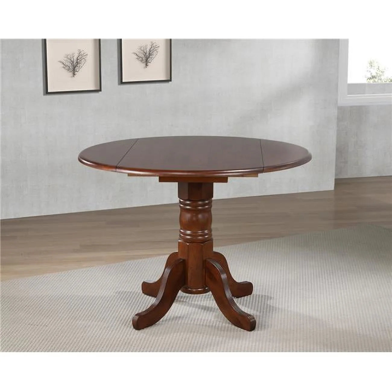Chestnut Round Drop Leaf Dining Table B83170