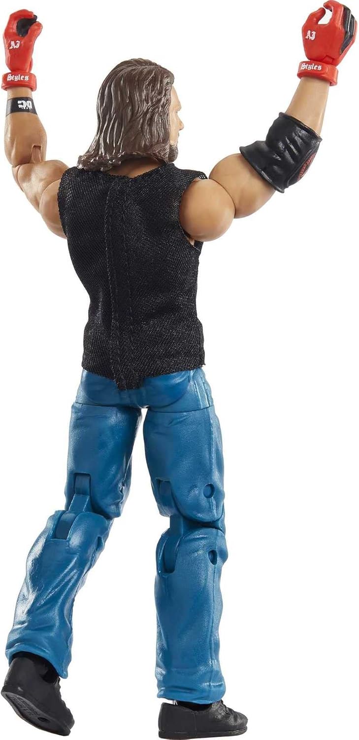 AJ Styles Action Figure with entrance shirt & Build-A-Figure Pieces, 6-in Posable Action Figure S497