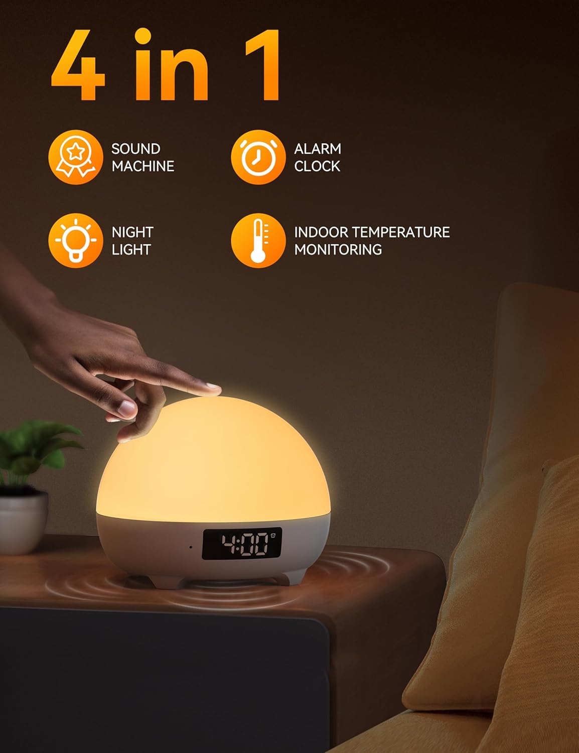 34 Soothing Sounds Sleep Sound Machine with Night Light D786639