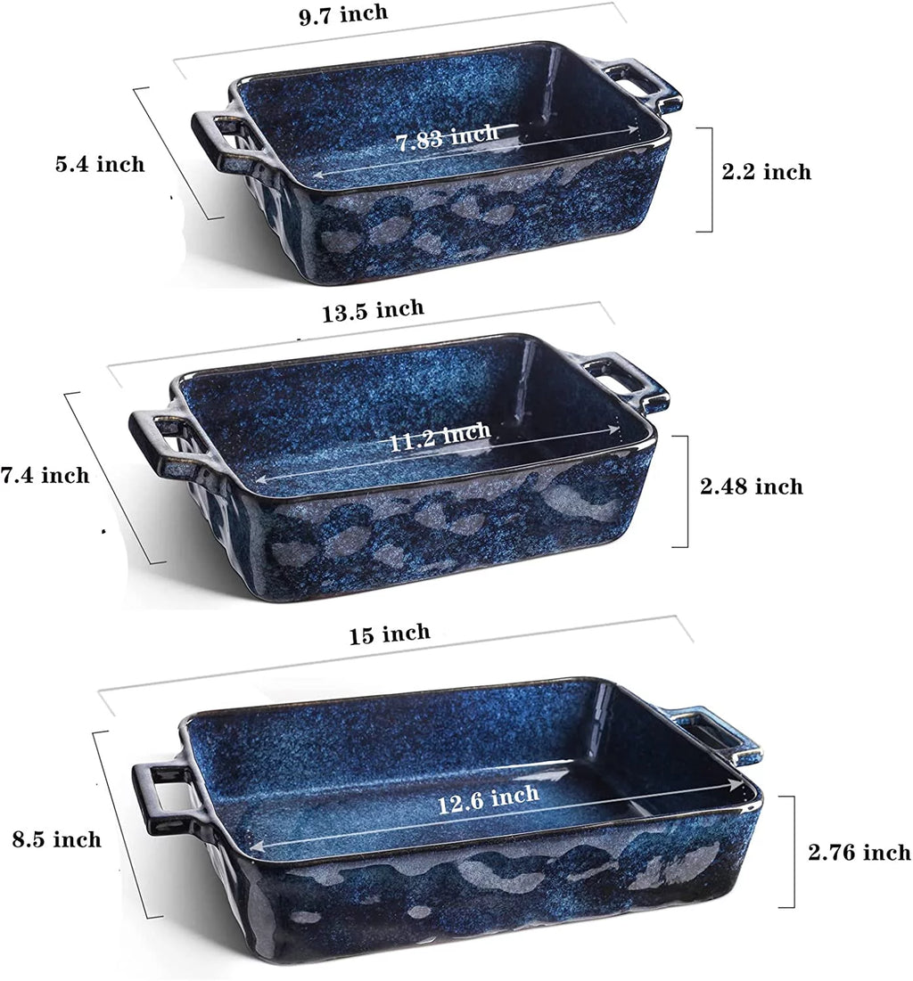 7-Piece Porcelain Blue Bakeware Set V419149