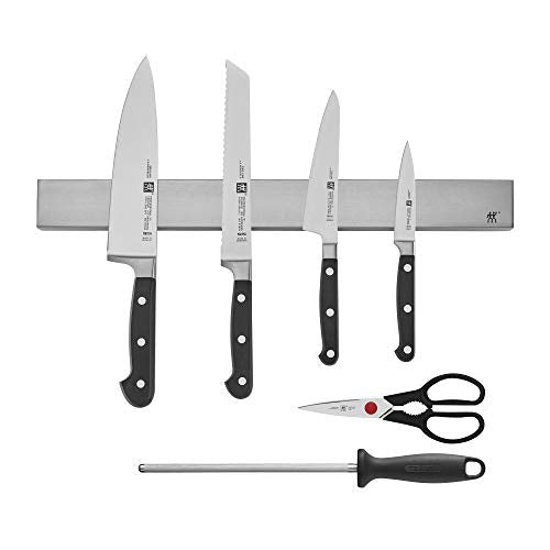 7-Piece German Knife Set with Stainless Magnetic Knife Bar J234