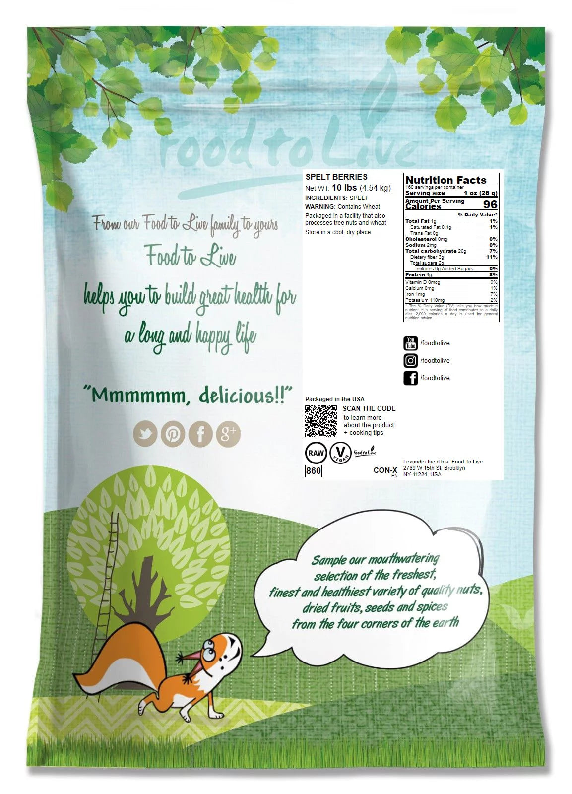 Spelt Berries, 10 Pounds Q71951