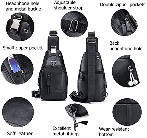 Genuine Leather Sling Crossbody Bag V1243