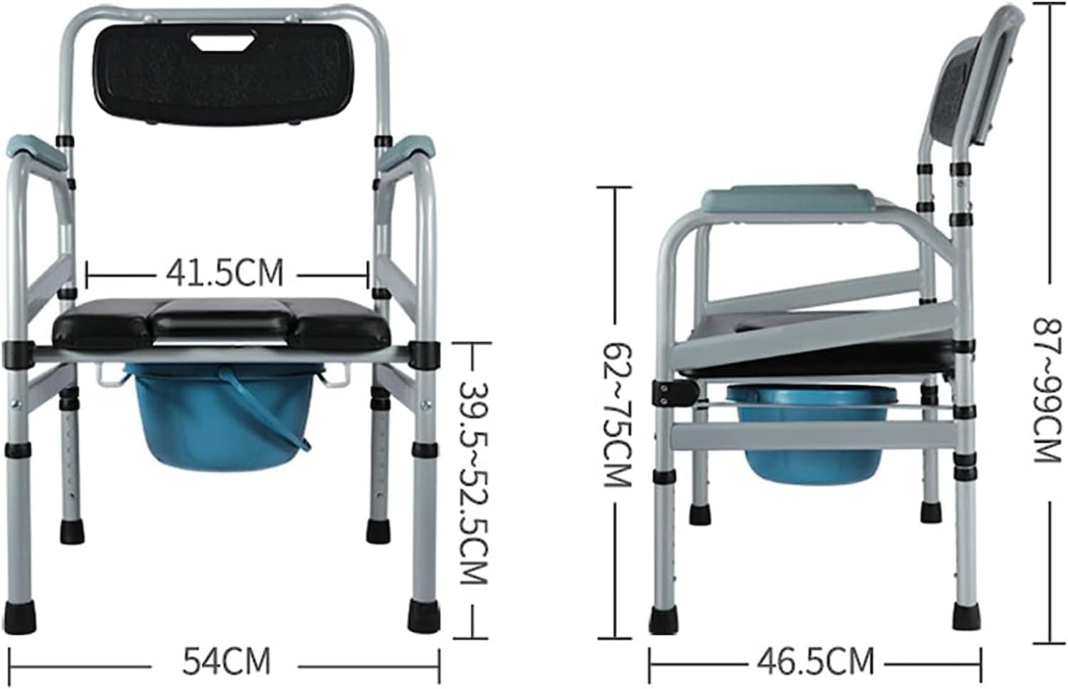 Removable Folding Commode Chair with Arms U873047