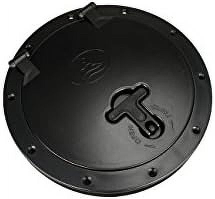 Black Plastic 6'' Waterproof Deck Plate Cover with Storage Bag Lock Design G2612