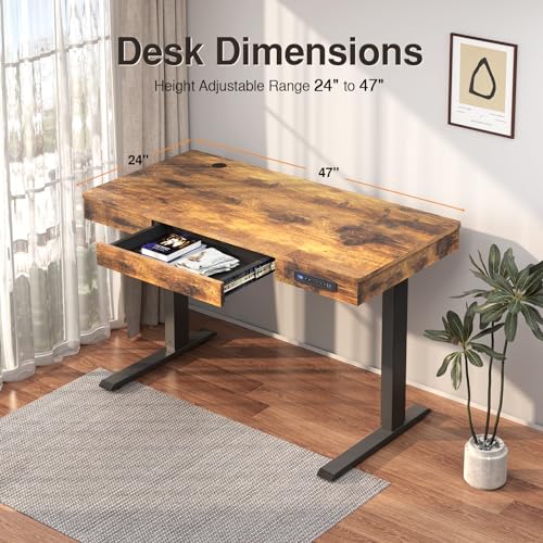 White 48 x 24 Inches Height Adjustable Electric Standing Desk D616