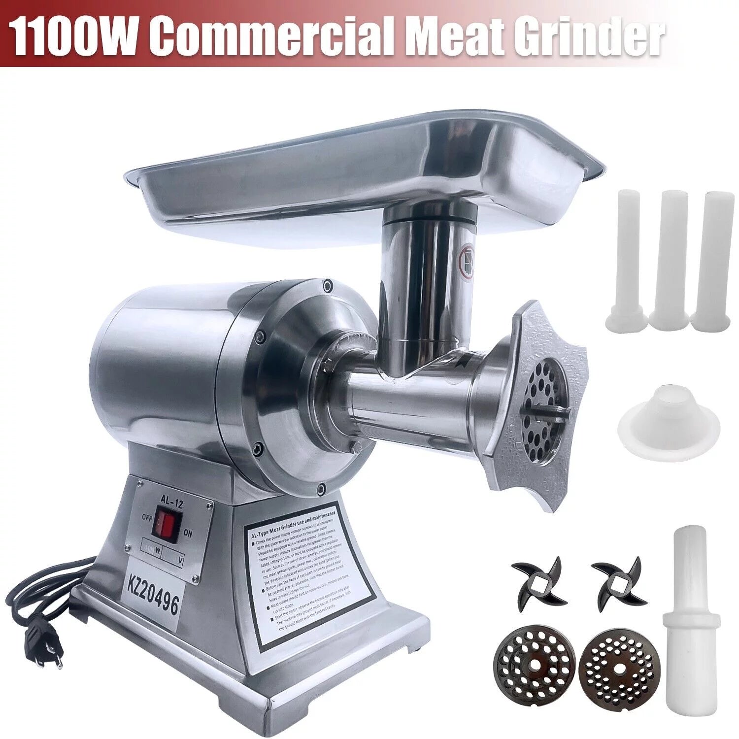 1100W Stainless Steel Commercial Electric Meat Grinder H413873