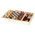 Wood Backgammon Chess Combination Game Set B83216