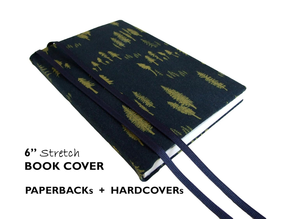 Navy Fabric Stretch Book Cover for Paperback Novels L4147