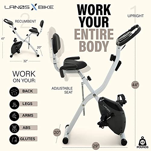 2 In 1 Recumbent Exercise Bike and Upright Indoor Cycling Bike with 10 Level Magnetic Resistance O337