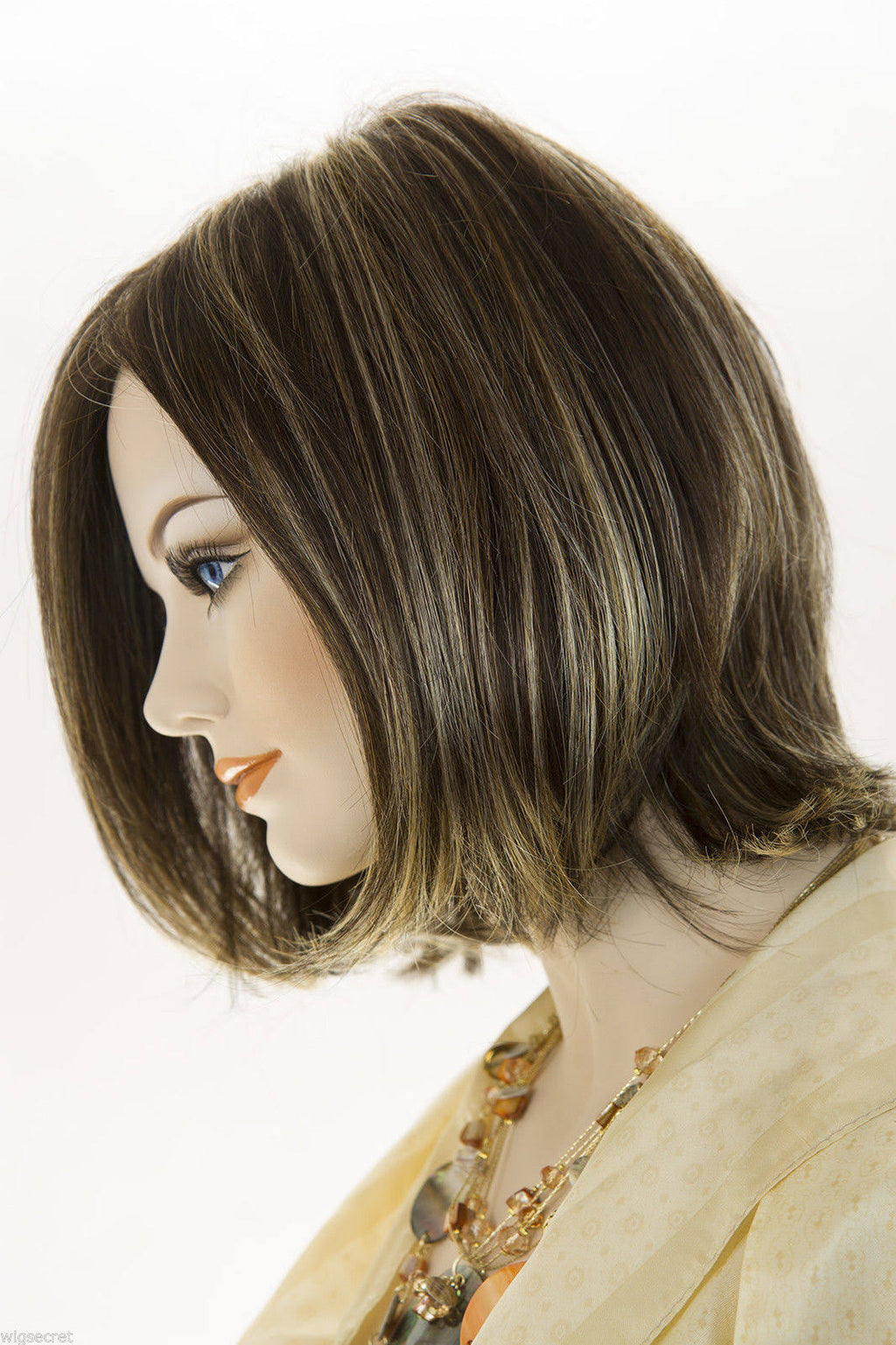 Medium Lace Front Mono Straight Blonde Brunette Red Wigs - Light Gold Brown Medium Gold G5802