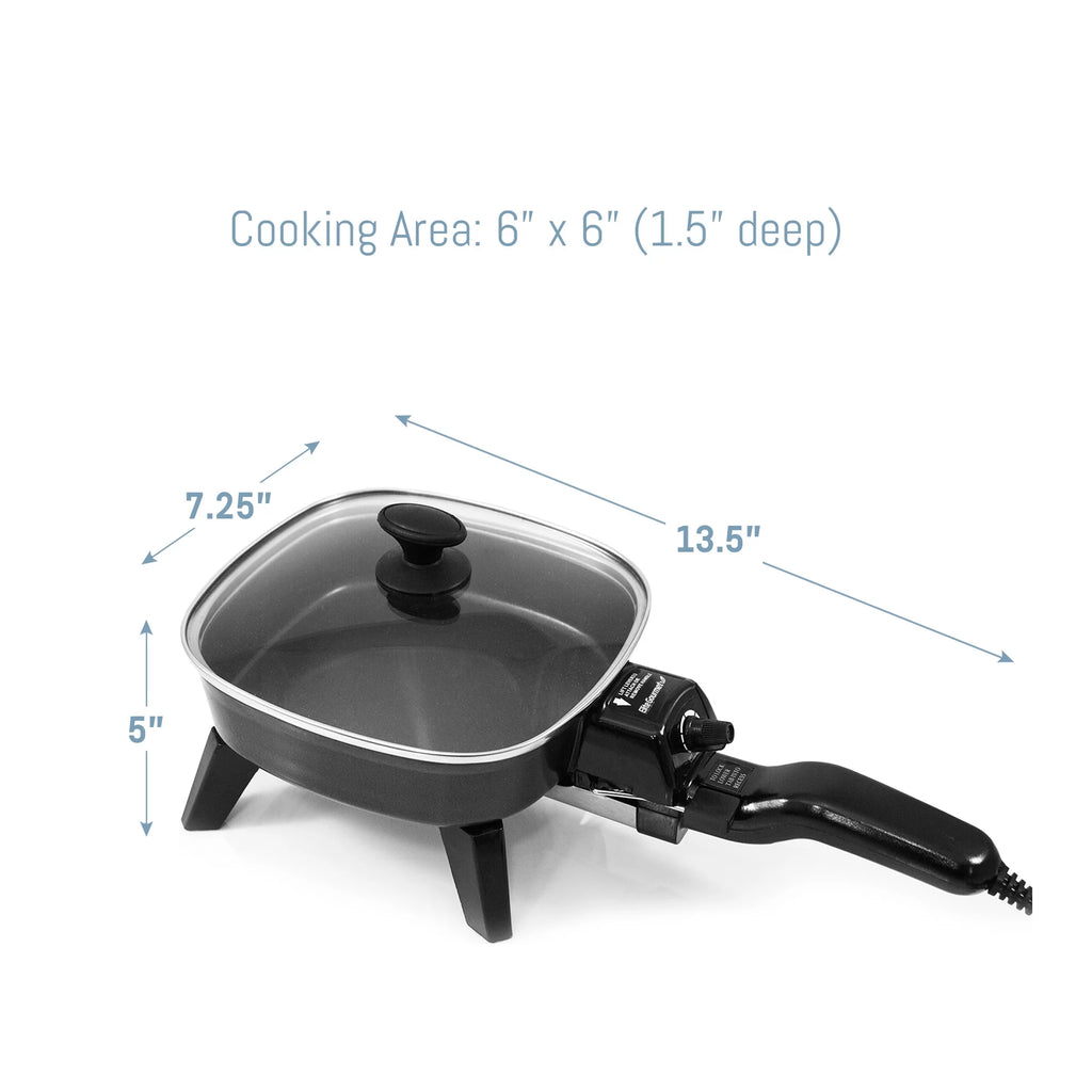 7" Electric Skillet with Glass Lid C4843