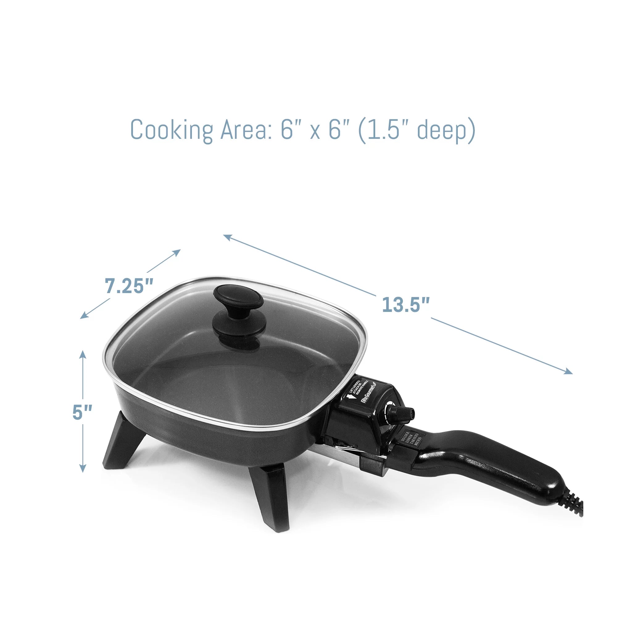7" Electric Skillet with Glass Lid C4843