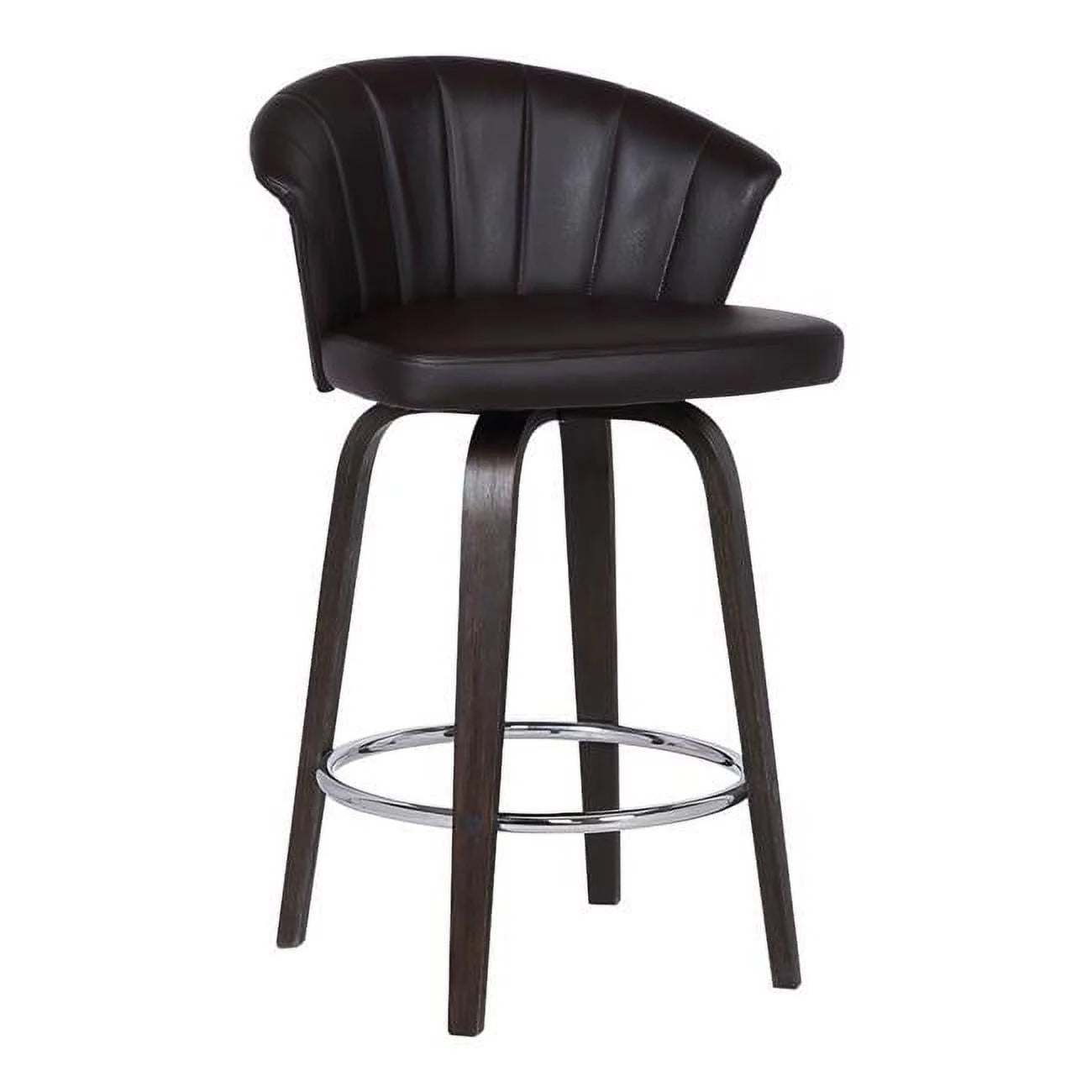 Brown Faux Leather Swivel Bar Stool H88394