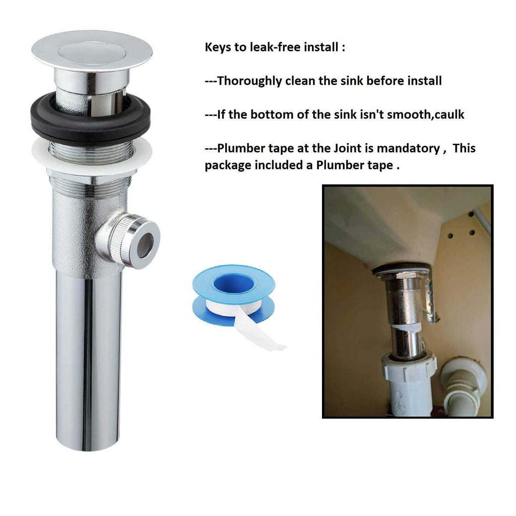 Sink Pop-Up Drain Stopper Assembly with Lift Rod and Overflow P60460