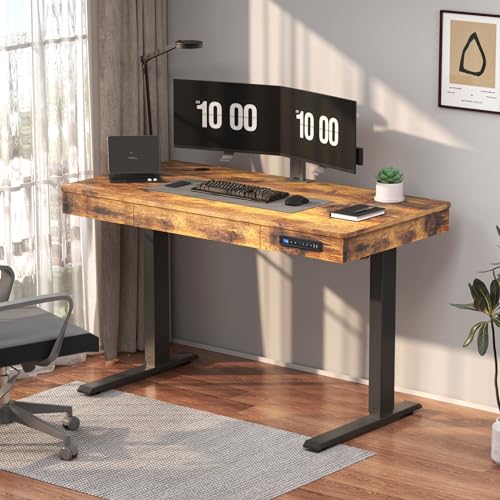 White 48 x 24 Inches Height Adjustable Electric Standing Desk D616