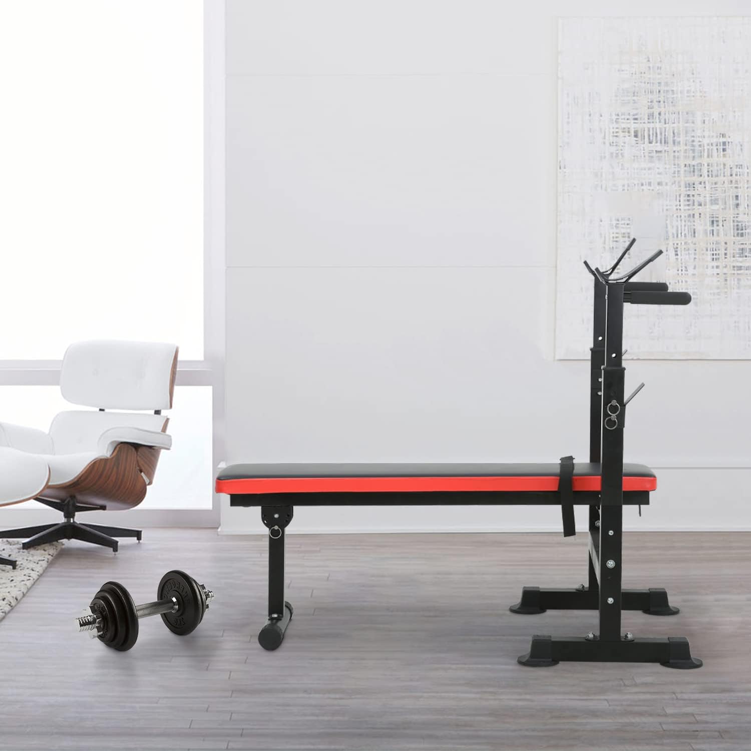 Adjustable Weight Bench with Barbell Rack M62552