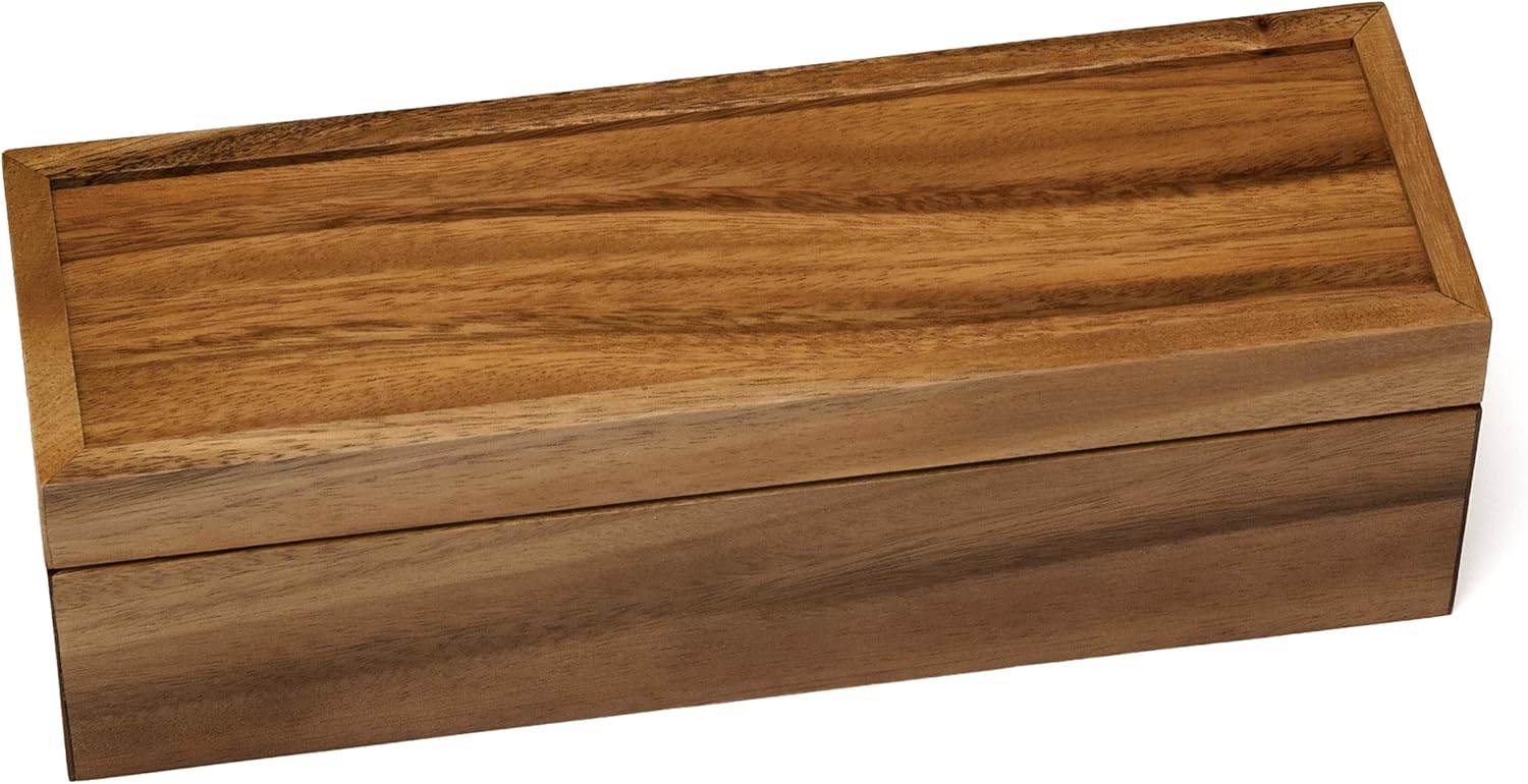 Acacia Wood Tea Box with 4 Sections P7056