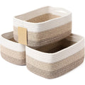 Small Storage Baskets, 3 Packs, 13x8.5x5.1”, Woven Rope R758