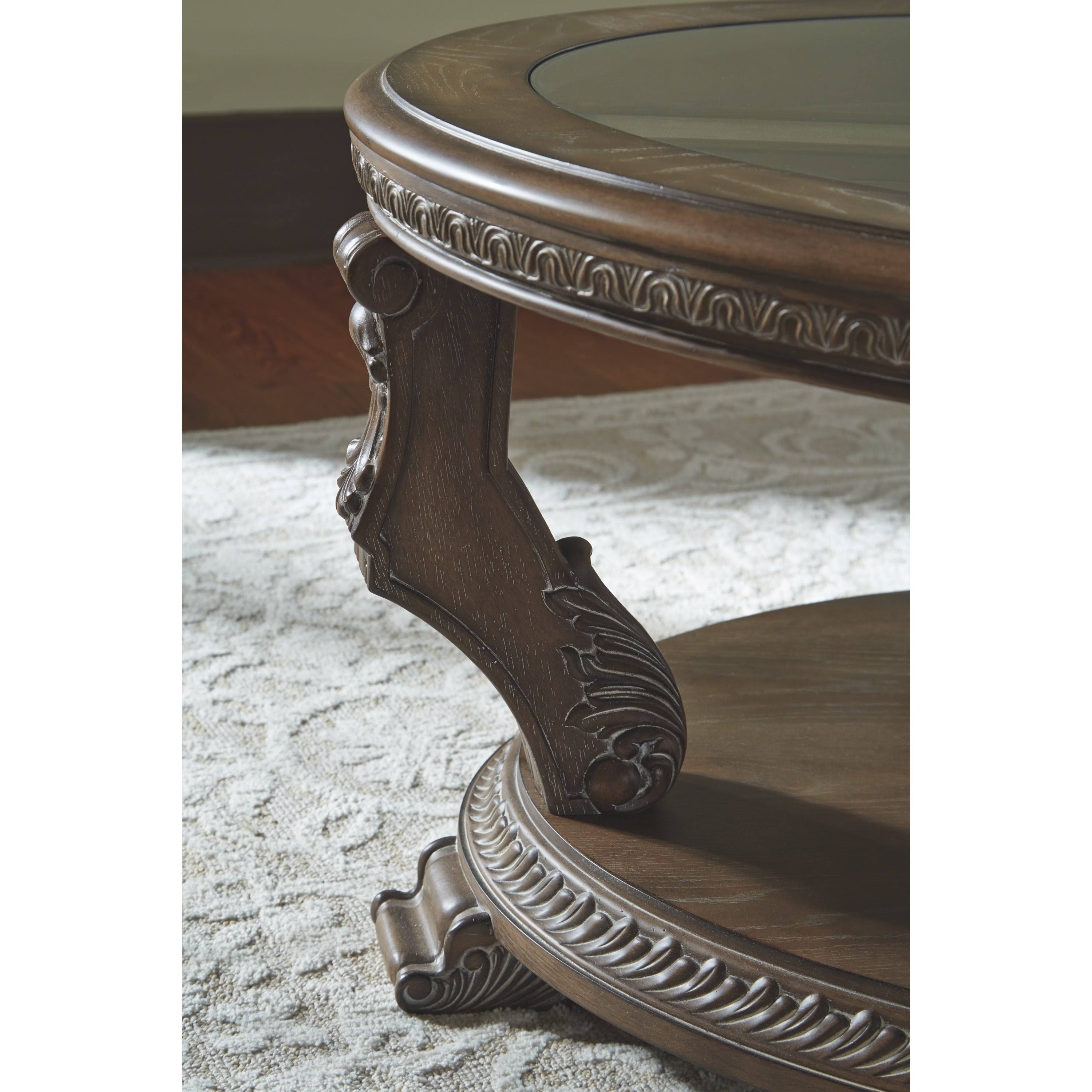 Brown Oval Cocktail Table D247915