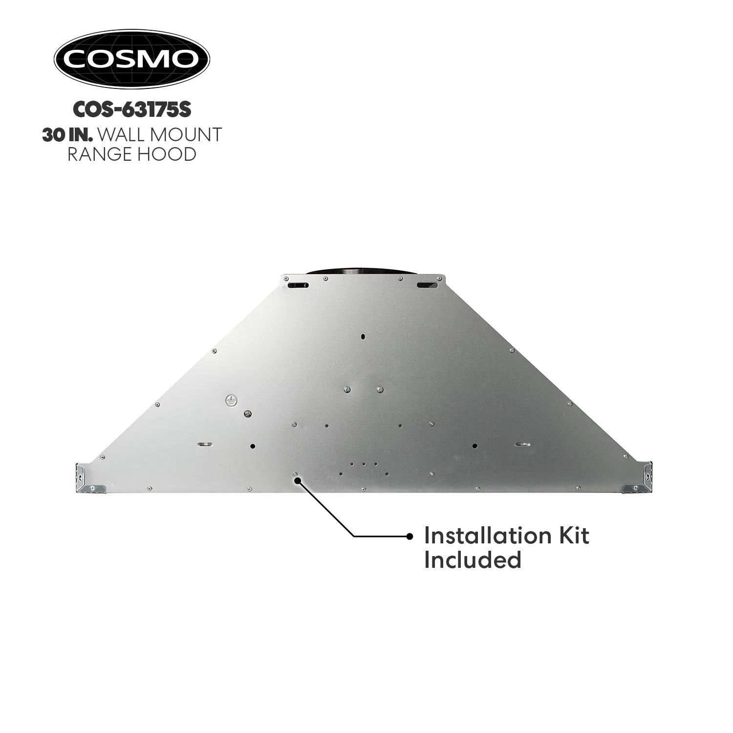 Stainless Steel Ductless Wall Mount Range Hood with LED Lighting and Carbon Filter Kit J7476