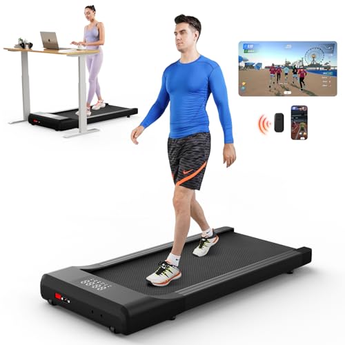 Smart Walking Pad, Under Desk Treadmill, 2 in 1 Portable Compact Desk Treadmill with Remote Control LED Display K15396