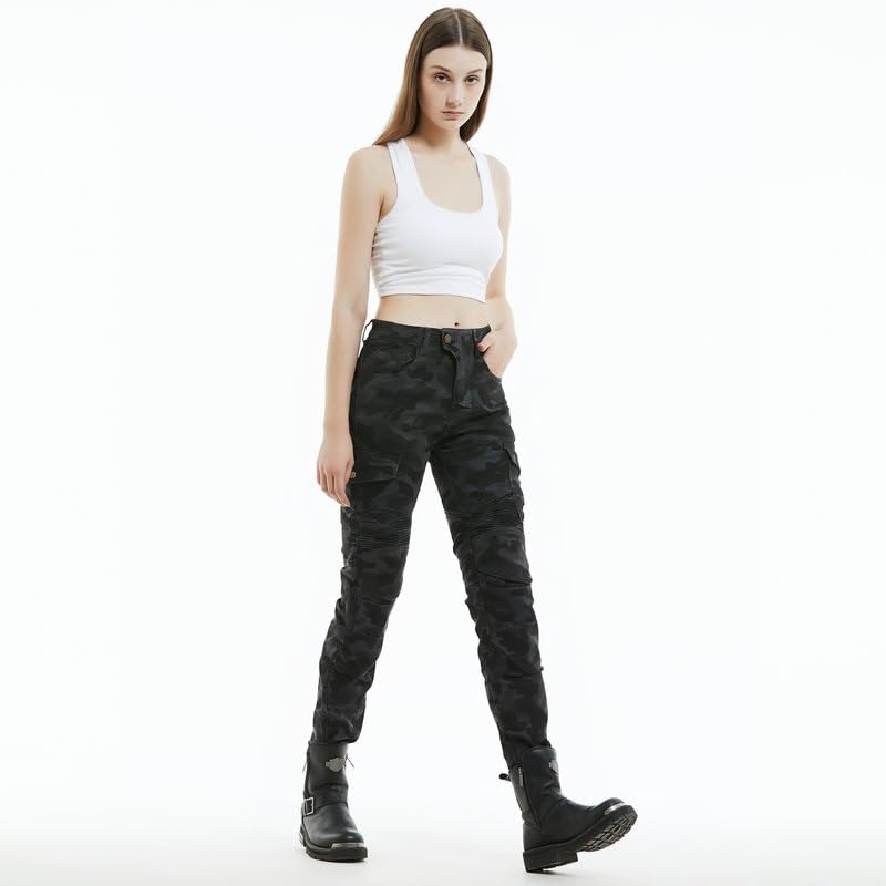 Women's Motorcycle Riding Pants with CE Armored K42854