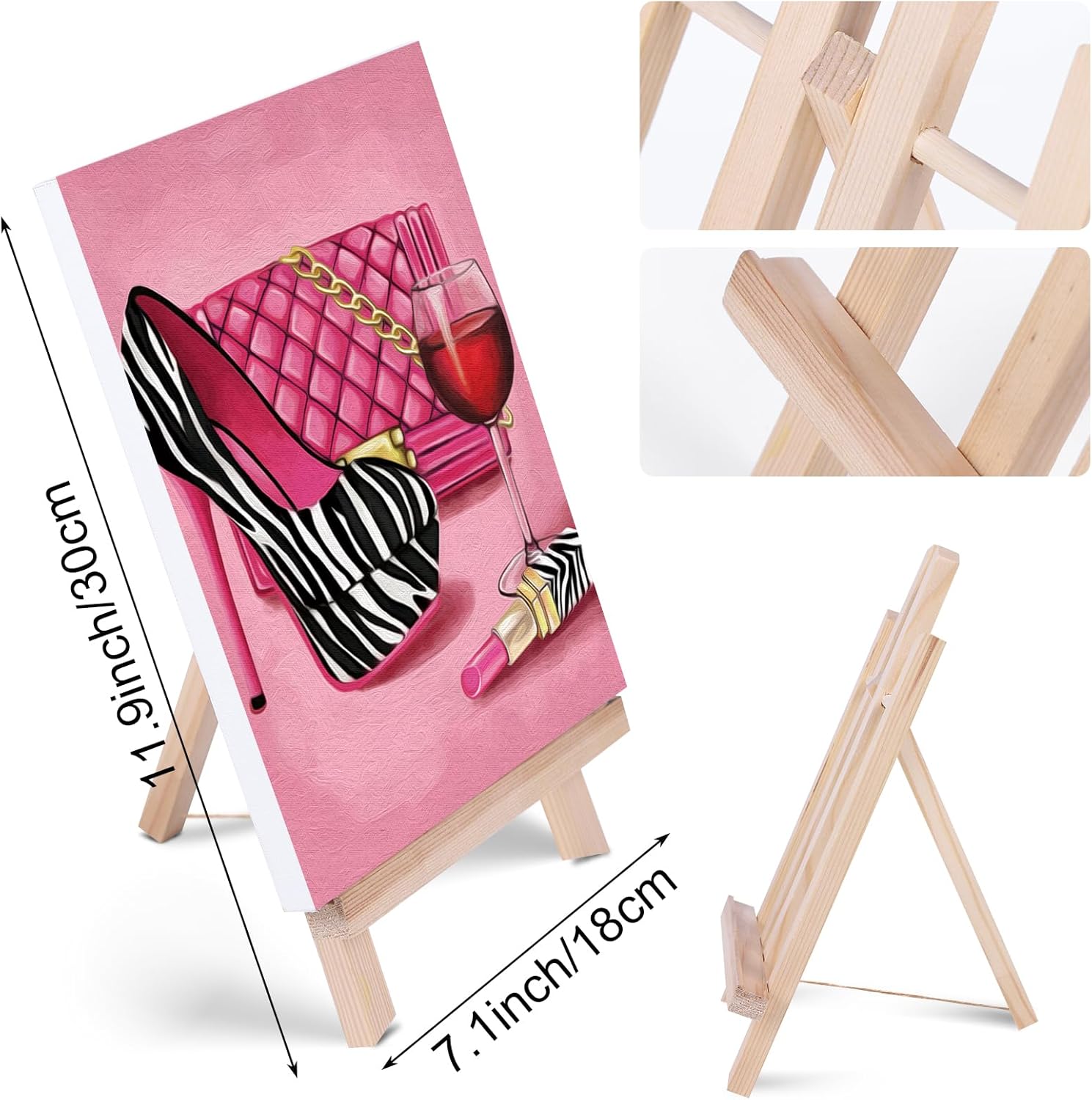Pre Drawn Canvas Painting Kit with 1 Easel, 8 Acrylic Colors, 3 Brush, 1 Pallet (8x10) E460209