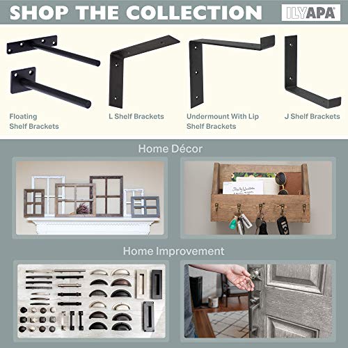 4 Pack Rustic Iron Black Metal Shelf Brackets N90976