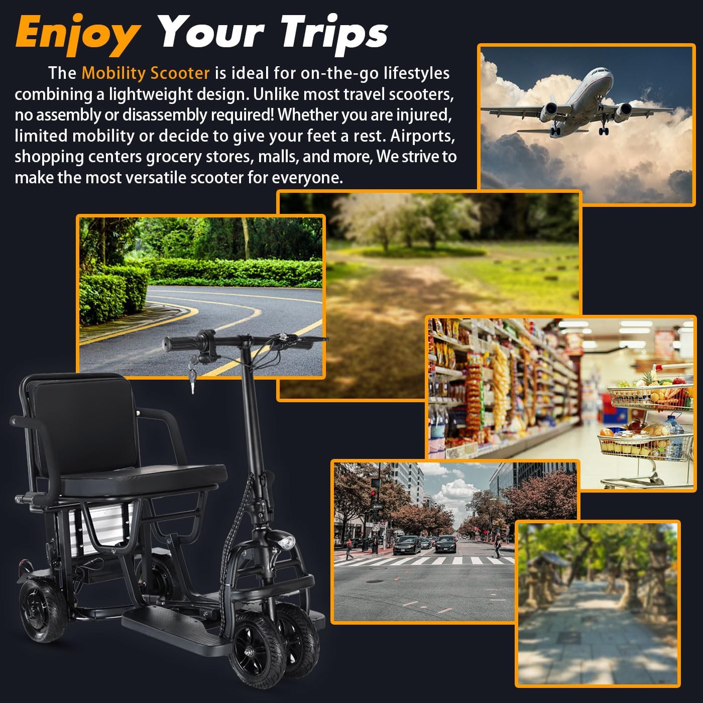 Ultra Lightweight Folding Electric Scooter with Seat K1225