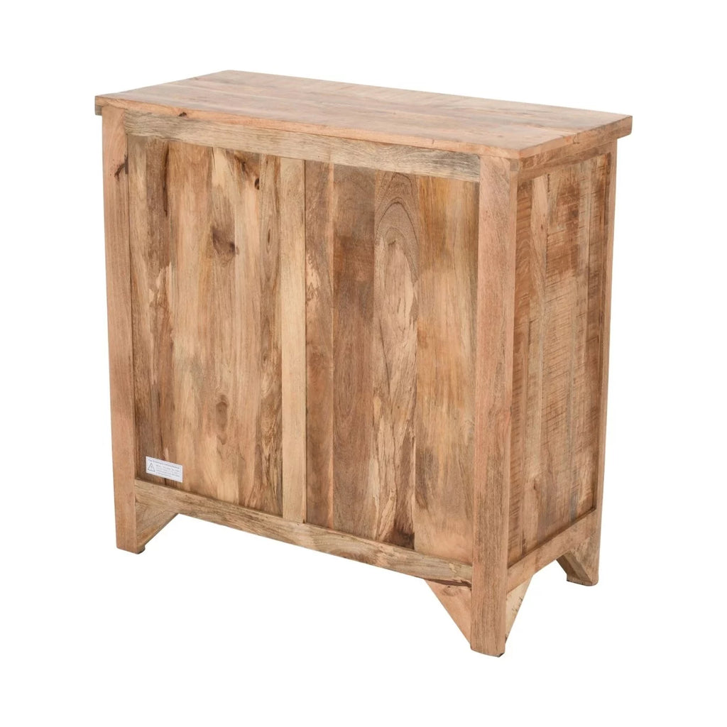 2 Drawer Mango Wood Cabinet Console, Rustic Brown B677