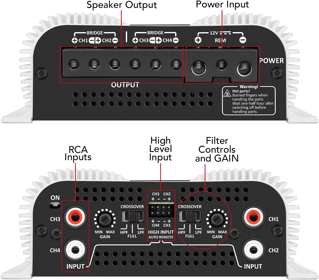 Compact 4 Channels 440 Watts Amplifier J740633