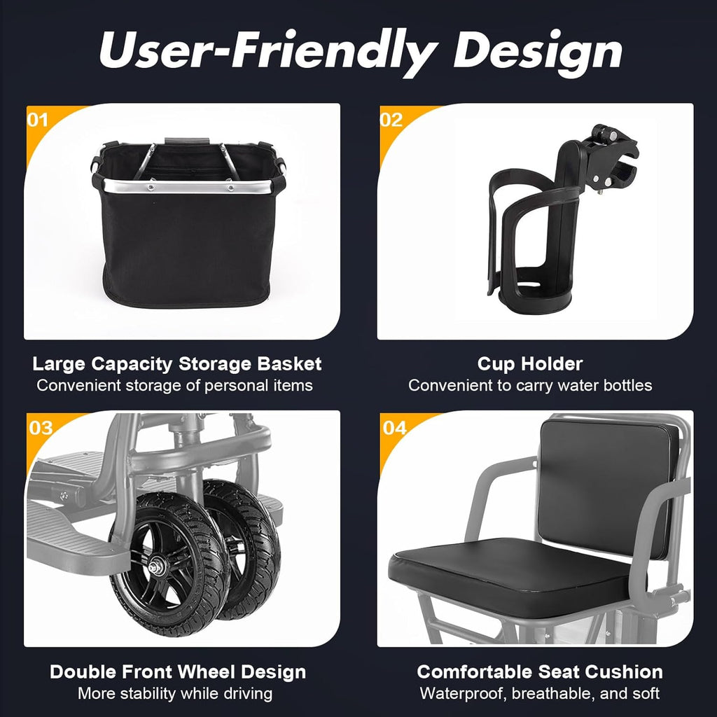 Ultra Lightweight Folding Electric Scooter with Seat K1225