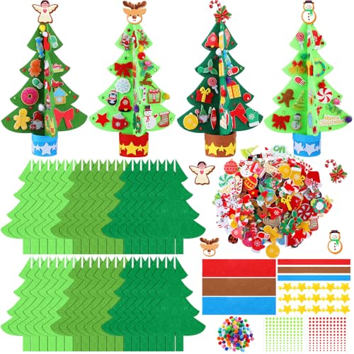 408 Pcs Christmas Tree Felt DIY Craft Kits F408880