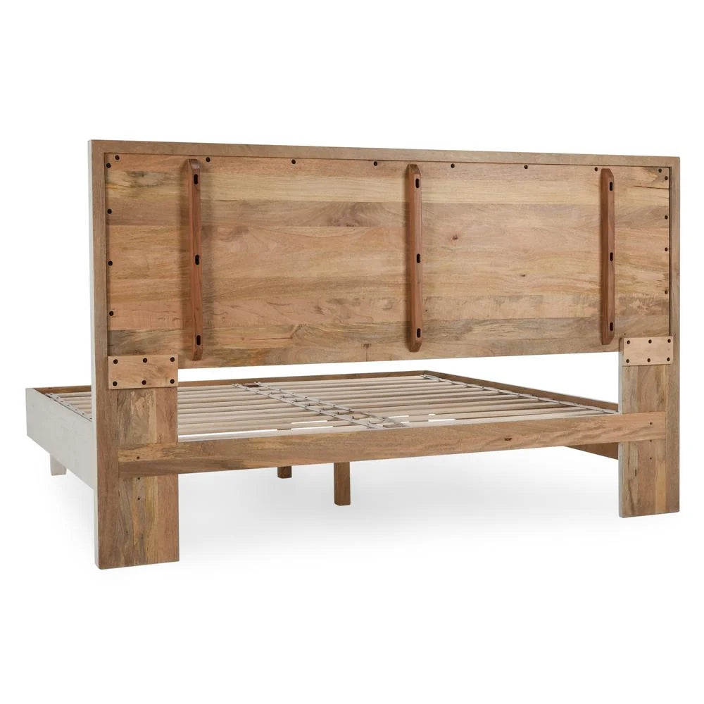 White Mango Wood Queen Bed D18289