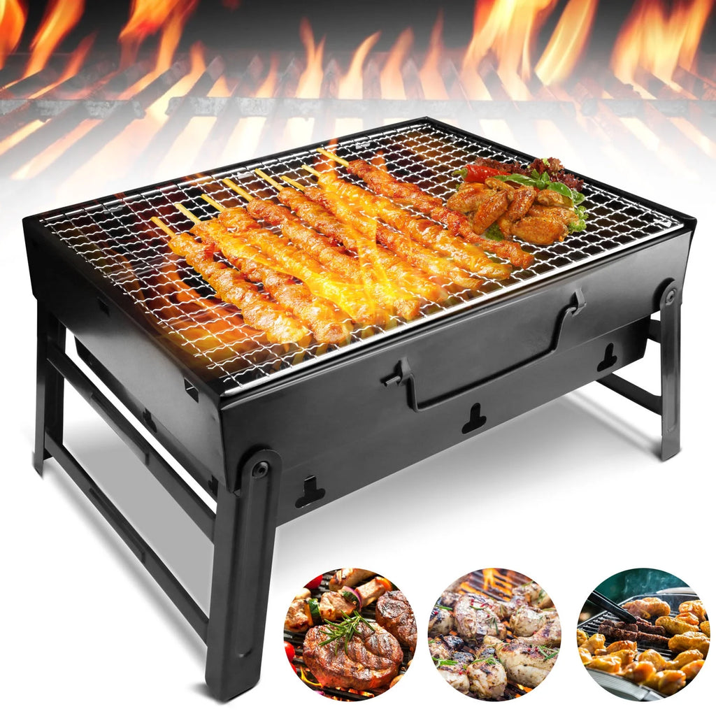 13.7" Foldable Stainless Steel Charcoal Grill I69334