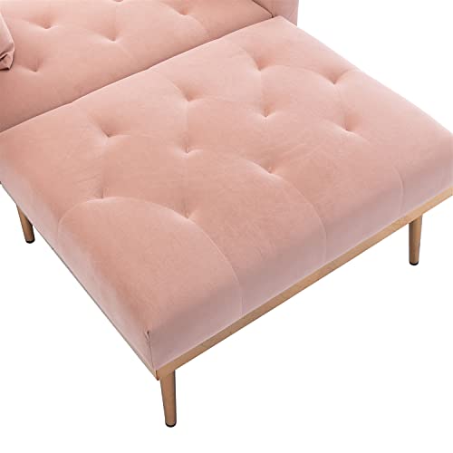 Beige Velvet Chaise Lounge Chair with Adjustable Backrest E85654
