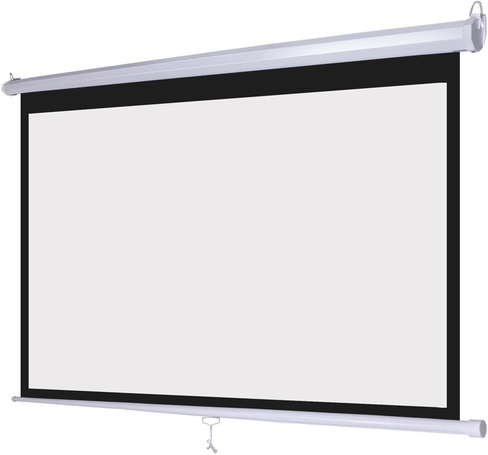 100" 16:9 Manual Pull Down Projector Screen 87"x 49" HD 1.3 Gain U8674