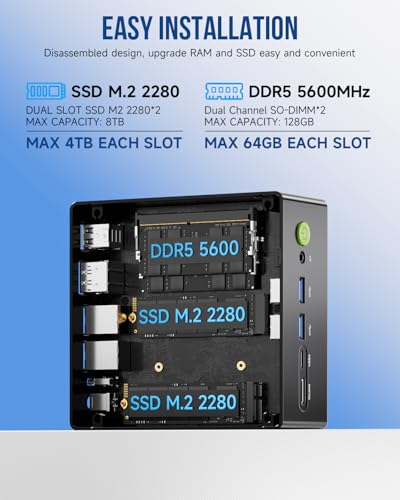 AMD Ryzen 7 5825U Mini PC, 16GB RAM, 512GB SSD K6071