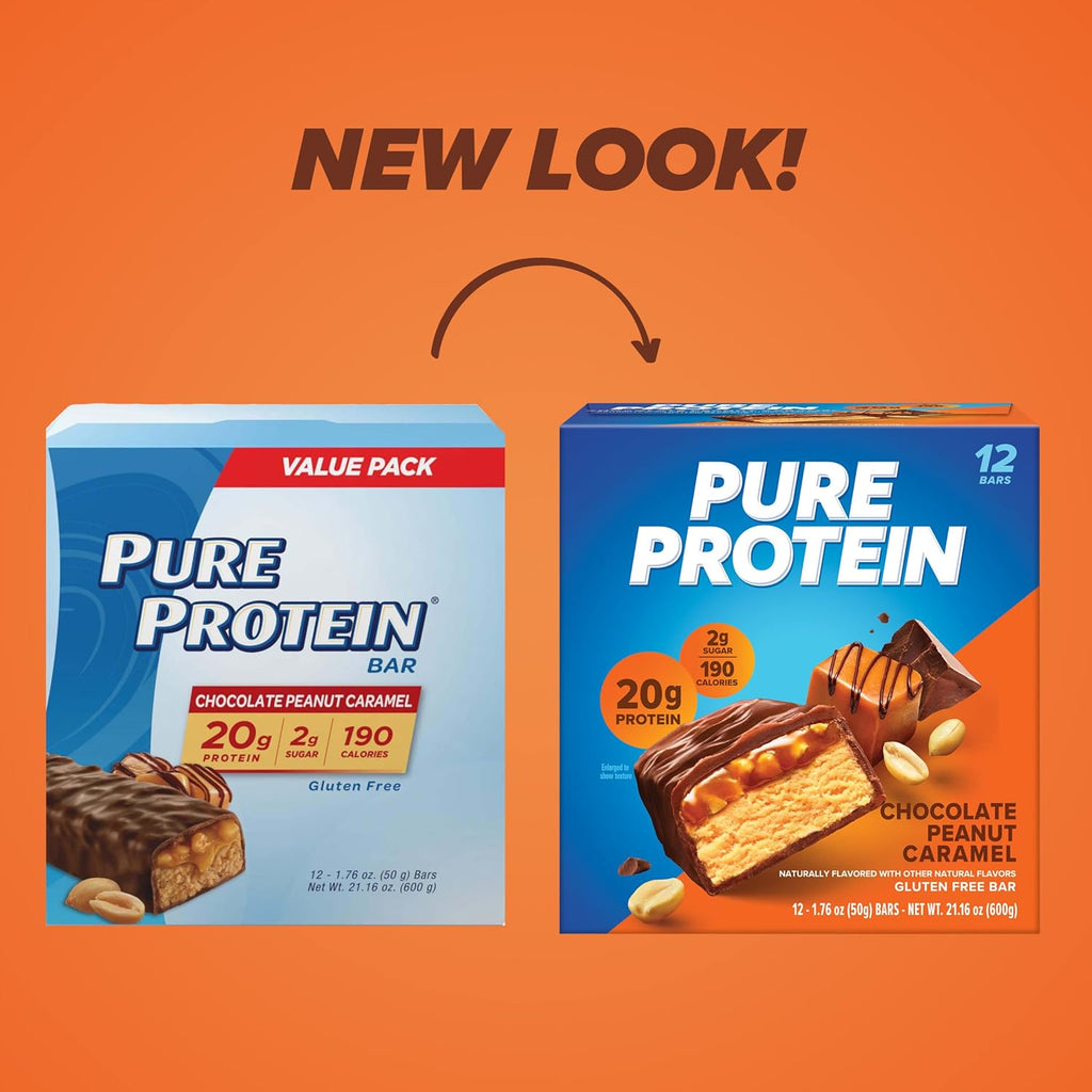 Chocolate Whey Protein Powder 1.78lbs and Chocolate Peanut Caramel Protein Bars 12 Count 1.76oz N808212