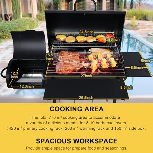 Charcoal Grill Offset Smoker P386270
