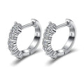 Moissanite Hoop Earrings, Sterling Silver Earrings Plated 18K White Gold J39647