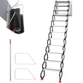 Blue 9.8FT Wall-Mounted Folding Attic Ladder with Anti-Skid Pedal D7816
