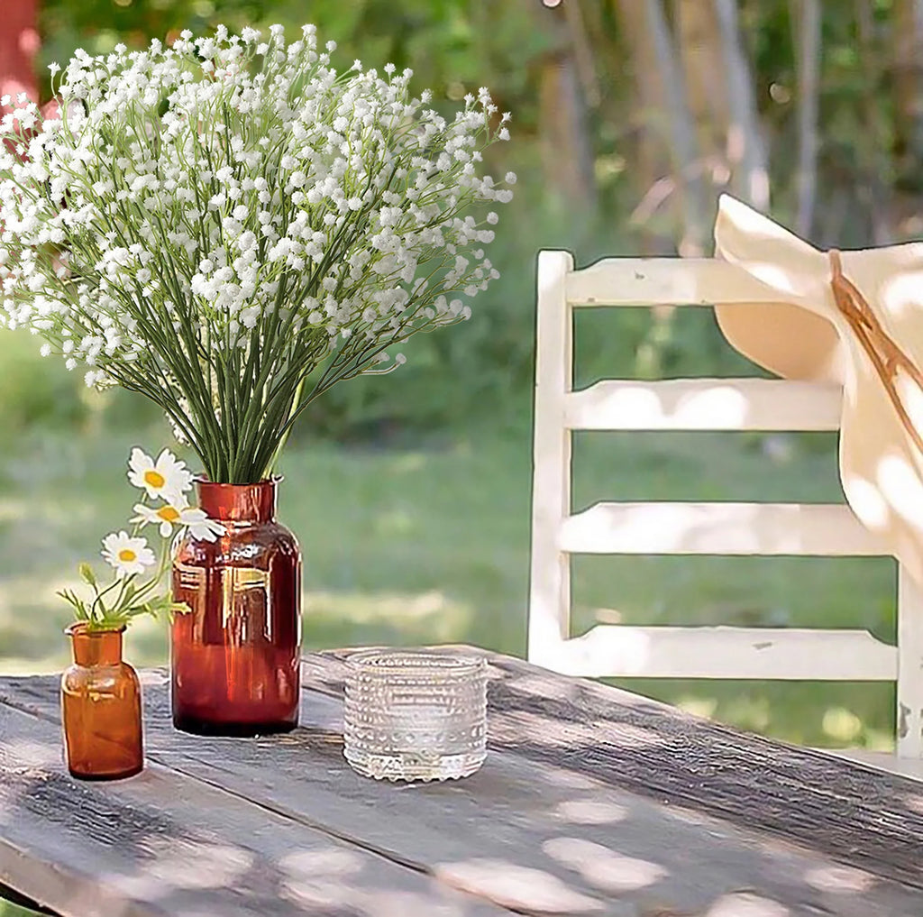 10 Pcs Artificial White Baby's Breath 23.6" A766966