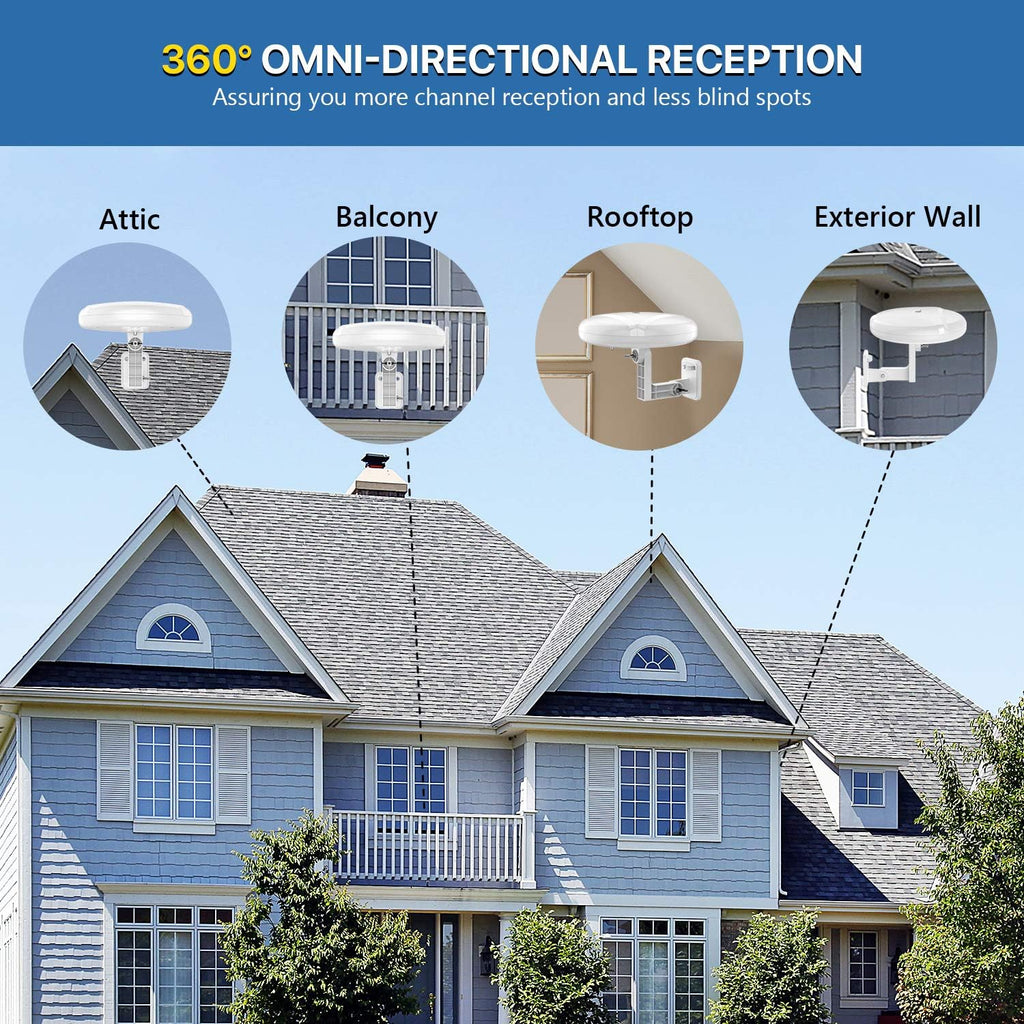 Outdoor TV Antenna Amplified Long Range 4K 1080P UHF VHF V31917