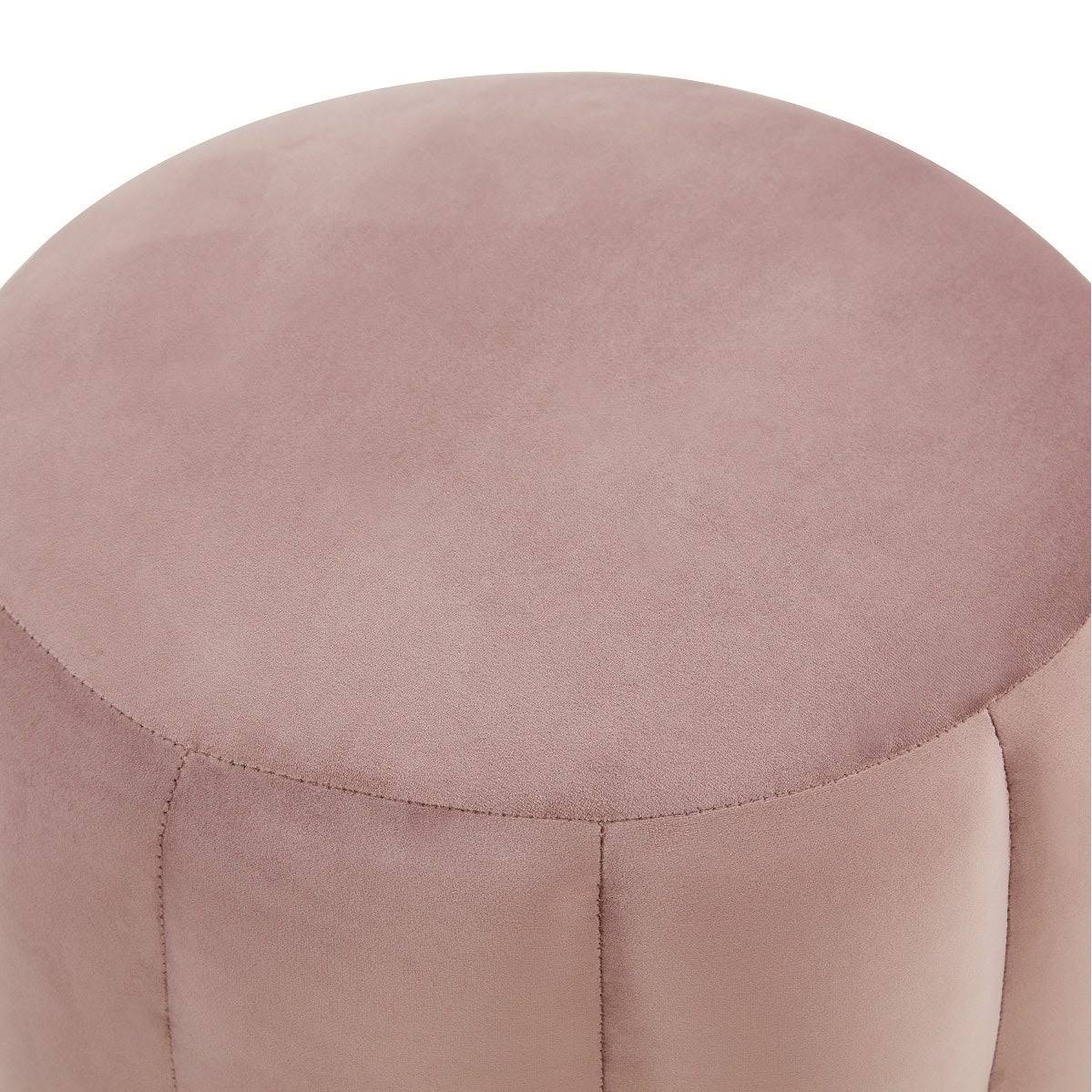 Purple Round Velvet Ottoman with Gold Base E5490