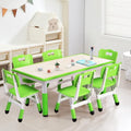 Height Adjustable 6 Seats Kids Table and Chairs Set B828