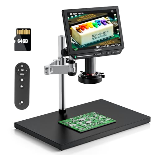4K Digital Microscope 2000x 52MP 10.1" HDMI with Ring Light 64GB Q7373
