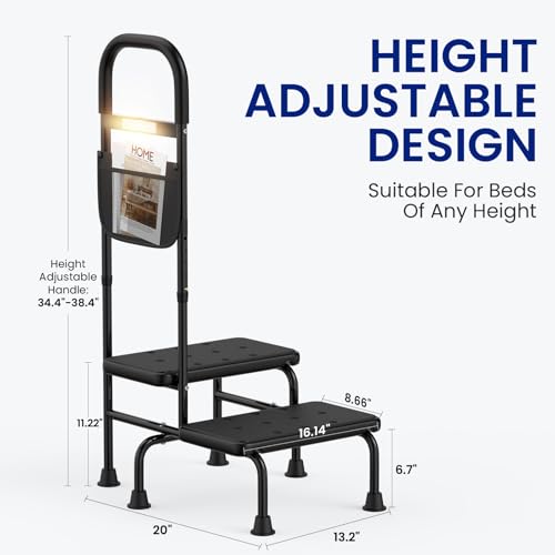 2 Step Stool with Handle Non-Skid Platform LED Light Q186