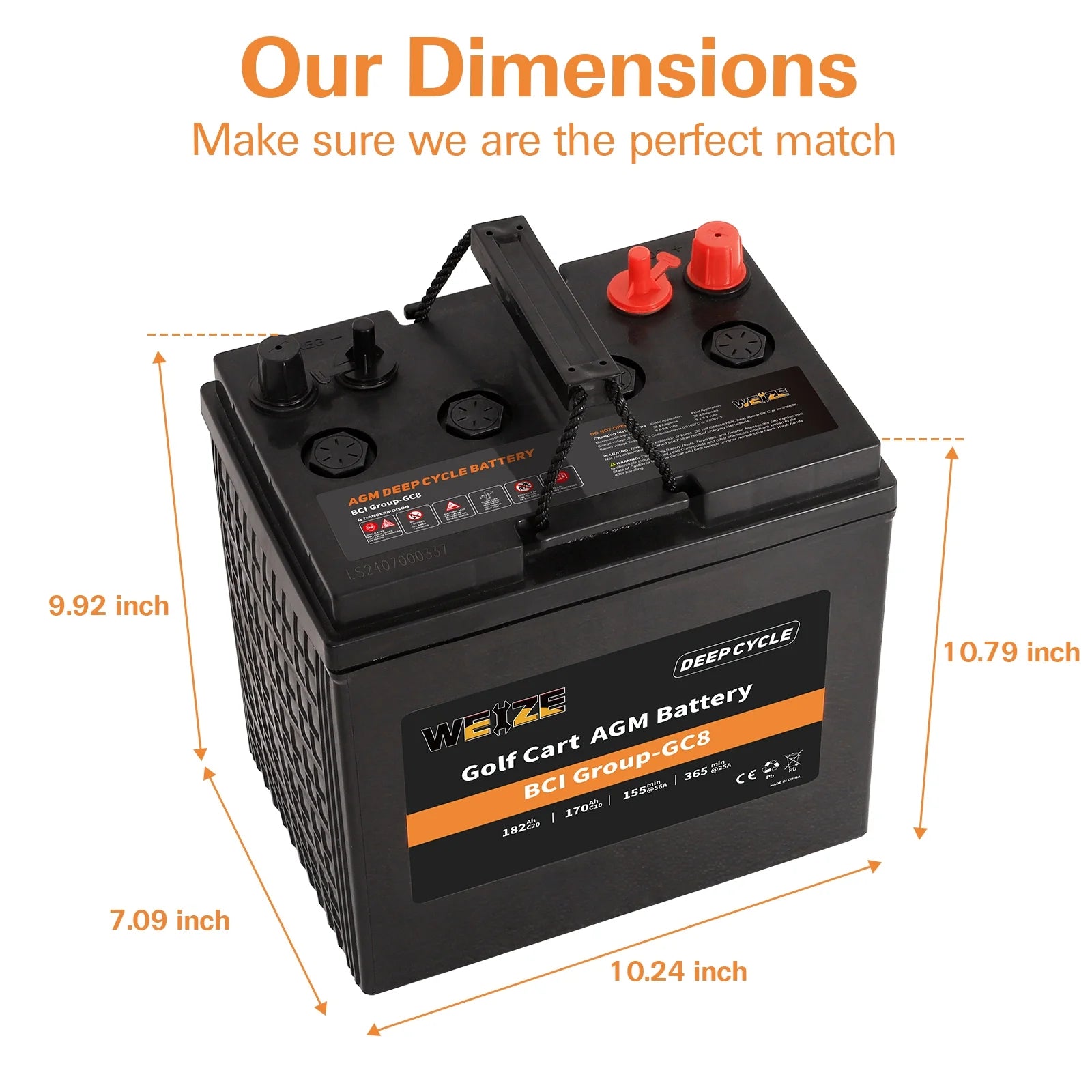 8V 182AH Deep Cycle AGM Battery M334926
